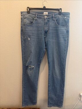 Hudson Jeans Blake Light Blue Distressed Slim Straight Leg
